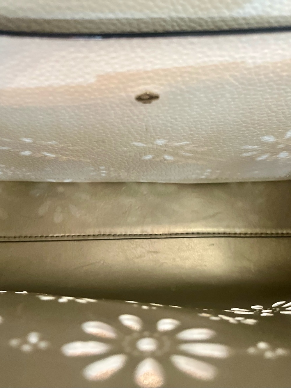 Kate Spade White Leather Faye Drive Etta Daisy Cutout Satchel Tote Bag EUC - Picture 13 of 16